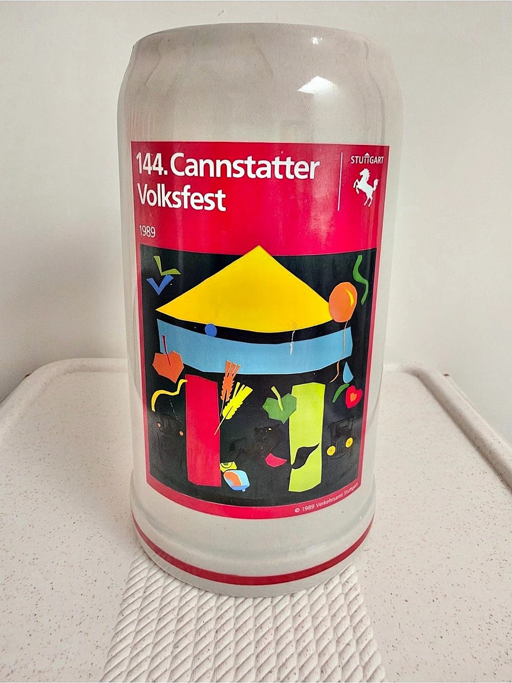 Oktoberfest Beer Mug Stein Tankard Steingut 144. Cannstatter Volksfest 1989 Cera